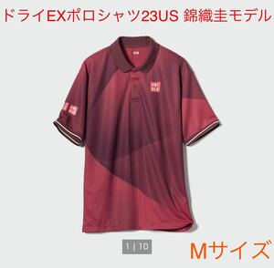 テニスウェア UNIQLO ユニクロ ドライEXポロシャツ（半袖）2023年 USオープン 錦織圭 モデル 赤 Mサイズ