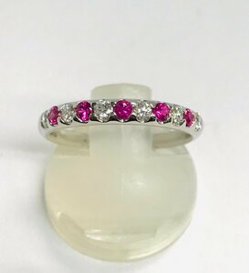 qoj.YW113 PT900 platinum ruby diamond ring R0.23/D0.20 12 number 