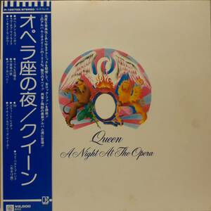 美ジャケ 日本盤LP帯付き！初版！Queen / A Night At The Opera 1975年 ELEKTRA P-10075E クイーン オペラ座の夜 Bohemian Rhapsody OBI