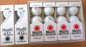 「Maxfli SUPER 432 NC 公認球」2スリーブ＋「Maxfli DDH SPECIAL」1ダース★ダンロップ★未使用品,保管品