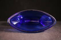 52　アンティークガラス　コバルトブルー２本立キャンドルホルダー　キャンドルスタンド　蝋燭立　燭台　L.E. Smith Glass Company_画像4