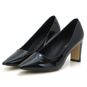  new goods large size pumps black 27.5cm 131313-45 enamel style high heel 