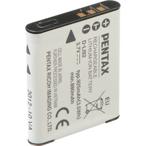 PENTAX　ペンタックス D-LI92 バッテリー　電池 海外純正品　充電式リチウムイオンバッテリー　（3368-00