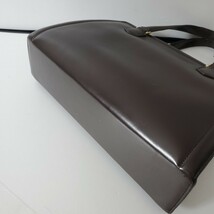 B41 美品 HERMES エルメス ボックスカーフ ハンドバッグ 鍵付き ロック正常 ダークブランド ヴィンテージ 1円スタート_画像6