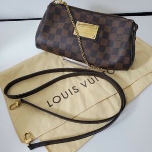 B68 美品 Louis Vuitton ルイヴィトン ダミエ エヴァ 2way バッグ 1円スタート 保存袋付き