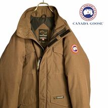 美品　CANADA GOOSE カナダ グース ベージュ　ダウンジャケット　フライトジャケット　メンズ　レディース　サイズL １円スタート_画像1