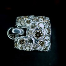 F3417《カシケイ》美しい天然ブラウンダイヤモンド１.００ct 最高級K18WG無垢リング ＃11 9.5G 14.24mm_画像1