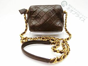 ◆Z5207 PRADA プラダ レザー ロゴ チェーン ショルダー バッグ