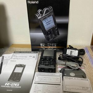 ★完動超美! Roland R-26 ポータブルレコーダー 6ch同時録音可能 24bit/96kHz ローランド ハンディ 希少 廃盤