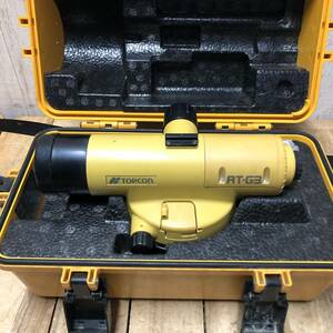 ▼TOPCON AT-G3 オートレベル 測定器 測量機 建設 土木 工事 工具 トプコン ケース付 動作未確認