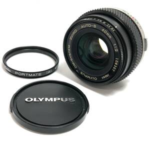 ▼OLYMPUS OM-SYSTEM ZUIKO AUTO-S 40mm 1:2 一眼レフ用 カメラレンズ 単焦点レンズ パンケーキレンズ 撮影機材 オリンパス