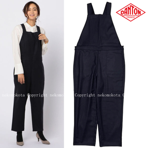  unused tag attaching Dan ton WOOL FLANNEL wool flannel all-in-one 36 navy overall overall #JD-2601 FDT DANTON