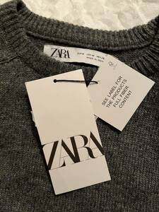 ♪ZARA ショートスリーブ ウールブレンド セーター／グレー