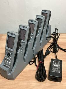  ☆EM105【中古現状品】 5台セット バーコード ハンディターミナル KEYENCE 5連充電器セット BT-1010　　0128