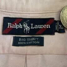 Ralph Lauren The Big Shirt ボタンダウンシャツ XL ピンク 長袖 シャツ ワンポイント ロゴ 刺繍 Polo ポロ ラルフローレン_画像3