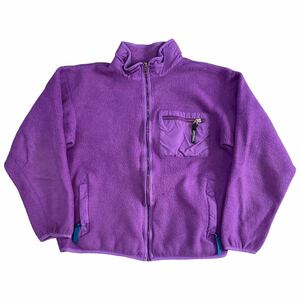 90s USA製 Patagonia フリース ジャケット 14 パープル フルジップ ジップアップ アウトドア パタゴニア ヴィンテージ 1992年製 25029