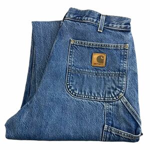 Carhartt Denim painter's pants W34 L32 indigo ji- bread G bread jeans work pants 90s Carhartt 