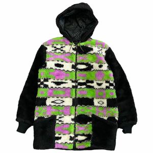 60s~ USA製 ARCTIC WEAR フリース ジャケット XL ボア 総柄 TALONジッパー 裏地キルティング アークティックウェア 70s 80s ヴィンテージ