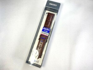 RS01C18BN SEIKO セイコー 18mm 純正革ベルト カーフワニ型押し ダークブラウン ネコポス送料無料