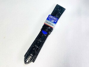 DX43A SEIKO セイコー 18mm 純正革ベルト カーフワニ型押し ブラック ネコポス送料無料