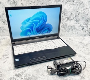 T2888 FUJITSU LIFEBOOK A577/RX Core i5-7300U 2.60GHz 第7世代 メモリー4GB HDD500GB Windows11 ノートPC 電源アダプター付き