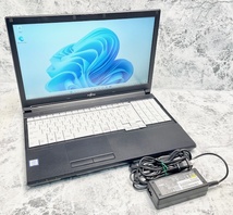 T2866 FUJITSU LIFEBOOK A577/TX Core i3-7130U 2.70GHz 第7世代 メモリー8GB HDD500GB Windows11 ノートPC 電源アダプター付き_画像1