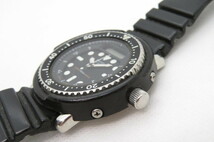 1円～【電池切れ】SEIKO　セイコー　ハイブリッドダイバー　クオーツ　メンズ腕時計　H558-5000　ブラック文字盤　ブラックベルト　12-1-8_画像3