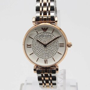 0765▲ EMPORIO ARMANI 腕時計 AR1926 3気圧防水 ジルコニア きらきら おしゃれ カジュアル パーティ レディース ホワイト【1124】