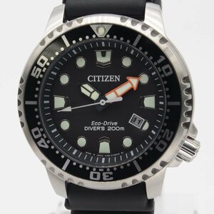 0781▲ CITIZEN 腕時計 BN0150-28E 200m耐水 ダイバーズウォッチ エコ・ドライブ 逆回転防止ベゼル カレンダー メンズ ブラック【1124】