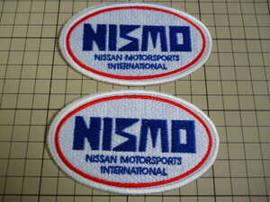 【残り僅か】 旧ロゴ NISMO NISSAN MOTORSPORTS ワッペン 2枚 当時物 です(刺繍/103×63mm) ニスモ 日産 モータースポーツ