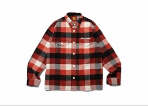 HUMAN MADE Wool Beaverblock Check Shirt RED ヒューマンメイド