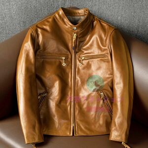 *2022 leather jacket cow leather kau hyde Single Rider's leather jacket original leather men's fashion bike leather American Casual . dyeing S~5XL