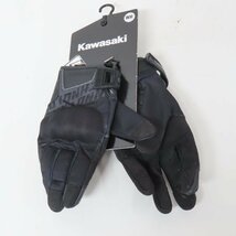 【新品未使用】KAWASAKI×RS TAICHI カワサキ×アールエスタイチ J8002-2038 ライディンググローブ WMサイズ ブラック バイク レディース_画像1