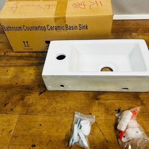 ★ Bathroom Countertop Ceramic Basin Sink シンク 洗面台 セラミック 流し台 幅37cm 奥行き18.5cm