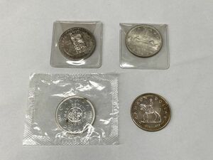 12f09◆カナダ1ドル銀貨4点 重さ:約93.93g ブリティッシュコロンビア100周年 カヌー カナダ騎馬警察隊員 シャーロットタウン100周年◆