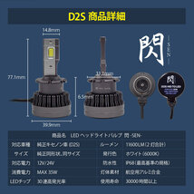 LEDヘッドライト HIDをLED化 ポルシェ 911 ケイマン ボクスター 993 996 997 987 D2S バルブ 11600LM 閃 キャンセラー内蔵 車検対応_画像7