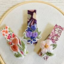 ハンドメイド☆リバティ☆ボタニカル刺繍☆木製ピンチ☆１２本☆完成品_画像4