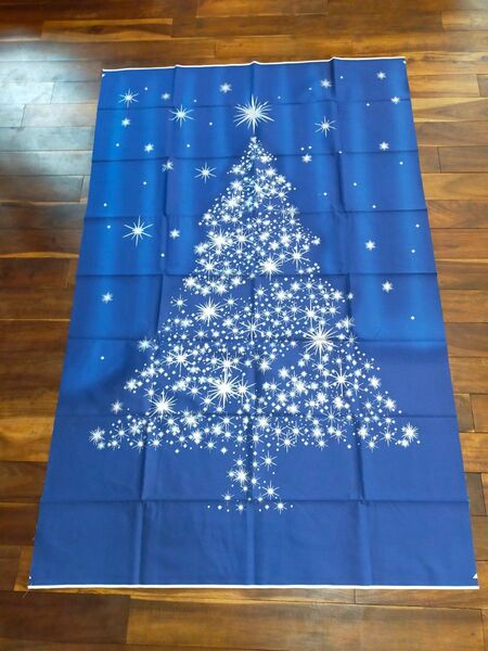 新品未使用 ファブリックタペストリー ツリー ブルー 青 クリスマス