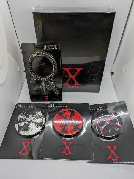 X JAPAN　バックチャーム　缶ミラー　パズル　ローソン　くじ
