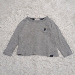 【1円スタート】POLObaby　ポロベビー　長袖　ロンT　100cm　グレー　刺繍ロゴ　キッズ　子供服