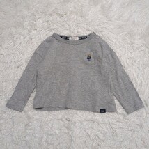 【1円スタート】POLObaby　ポロベビー　長袖　ロンT　100cm　グレー　刺繍ロゴ　キッズ　子供服_画像1