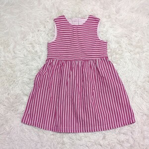 【1円スタート】LAGOM　ラーゴム　ノースリーブ　ワンピース　M　110cm　ストライプ　女の子　キッズ　子供服