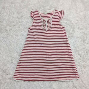 【1円スタート】3can4on　サンカンシオン　ワンピース　120cm　ボーダー　ワールド　女の子　キッズ　子供服