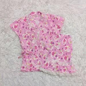 【1円スタート】ノーブランド　甚平　110cm　花柄　フリル　スカート　女の子　キッズ　子供服