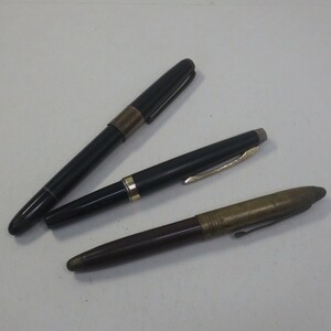 ジャンク 古い万年筆 まとめて3本セット/GFM ペン先 K18金/HIGHEST ペン先2本/不明/FOUNTAIN PEN/ヴィンテージ　L