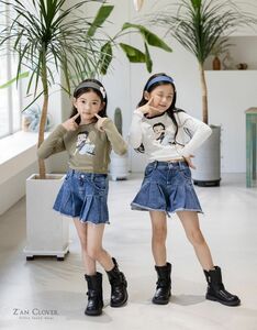 韓国子供服 韓国ブランド za.nclover ザンクローバー デニム ジーンズ ショートパンツ 120 130 女の子