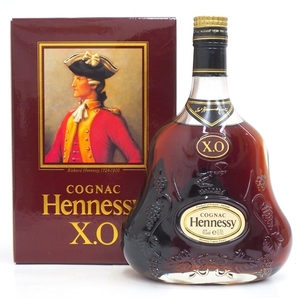 A23-2617【中古品】Hennessy ヘネシーXO COGNAC コニャック 金キャップ クリアボトル 700ml 40％ ブランデー 古酒 箱つきの画像1