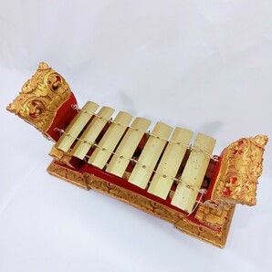 インドネシア 民族楽器 ガムラン グンデル バリ 鉄琴 GAMELAN 木彫り 木製 置物 オブジェの画像3