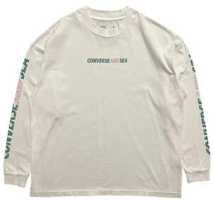 トコンバーストウキョウ×ウィンダンシー CONVERSE TOKYO×WIND AND SEA 袖ロゴ ロングスリーブ Tシャツ 3 ホワイト