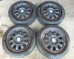 E1647 HONDA ホンダ Modulo モデューロ純正 16インチ 6J +50 114.3/5H& 205/60R16 スタッドレス 4本 ステップワゴン 等